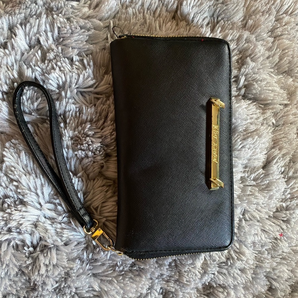 Betsy Johnson Black Wristlet